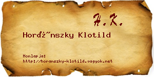 Horánszky Klotild névjegykártya